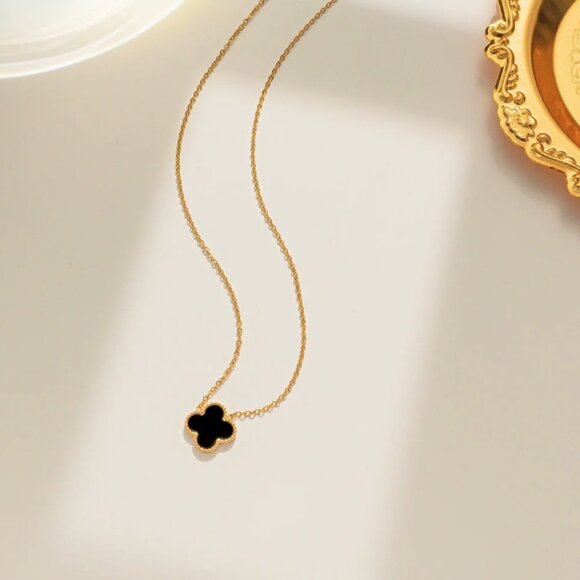 Moderate Luxury Letter Number Flower Stainless Steel 18K Gold Plated Necklaces - Picture 1 of 1